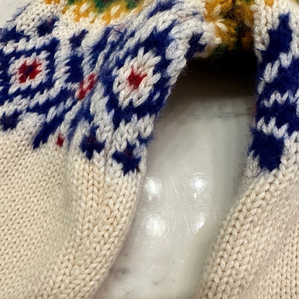 Polo Ralph Lauren Boys Ivory Fair Isle Crewneck Sweater 7 Cotton Wool Ski READ - Picture 7 of 9